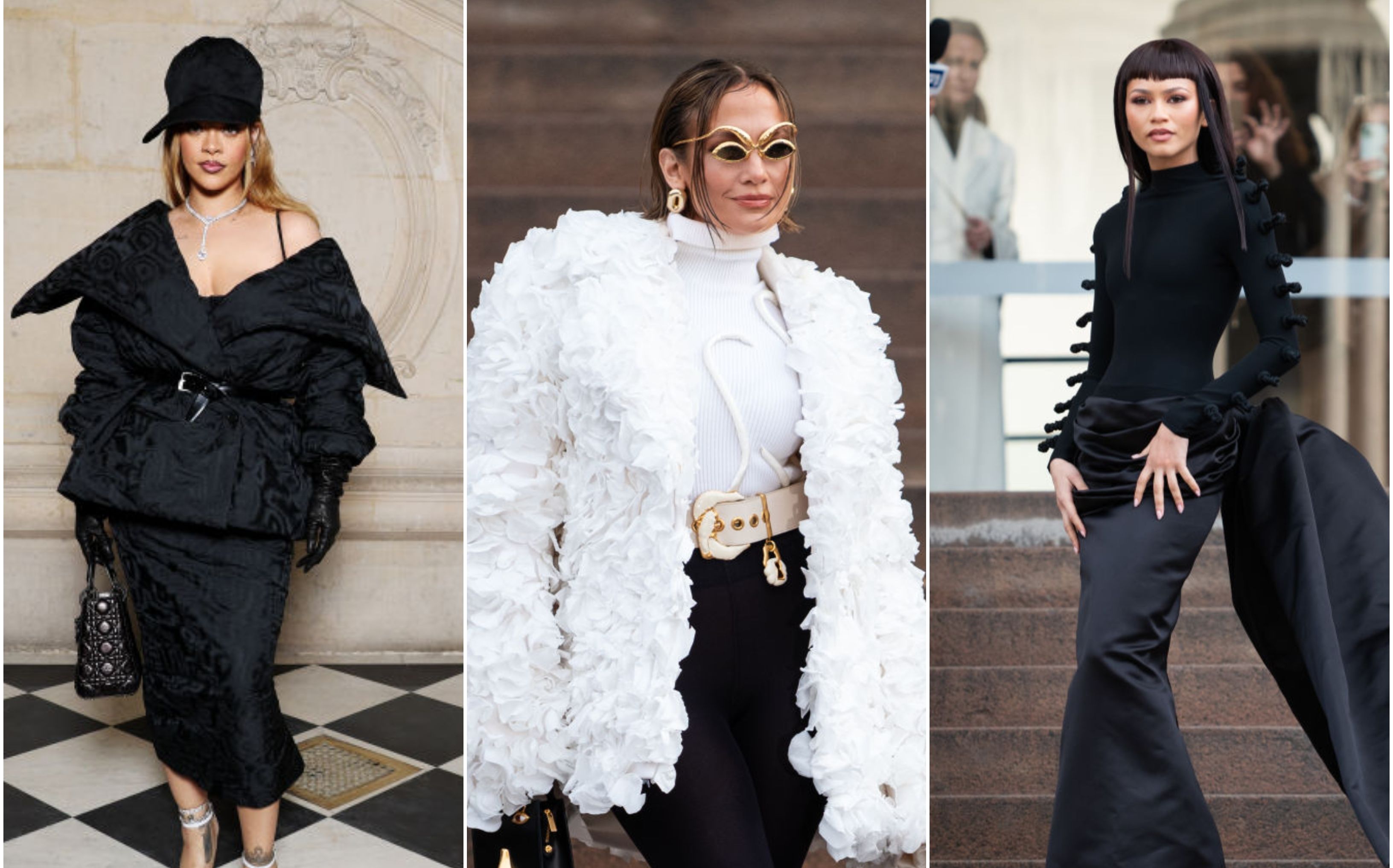 Jennifer Lopez, apariție excentrică la Paris Fashion Week. Zendaya și Rihanna, cu nimic mai prejos